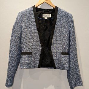 H&M faux tweed blue + black blazer